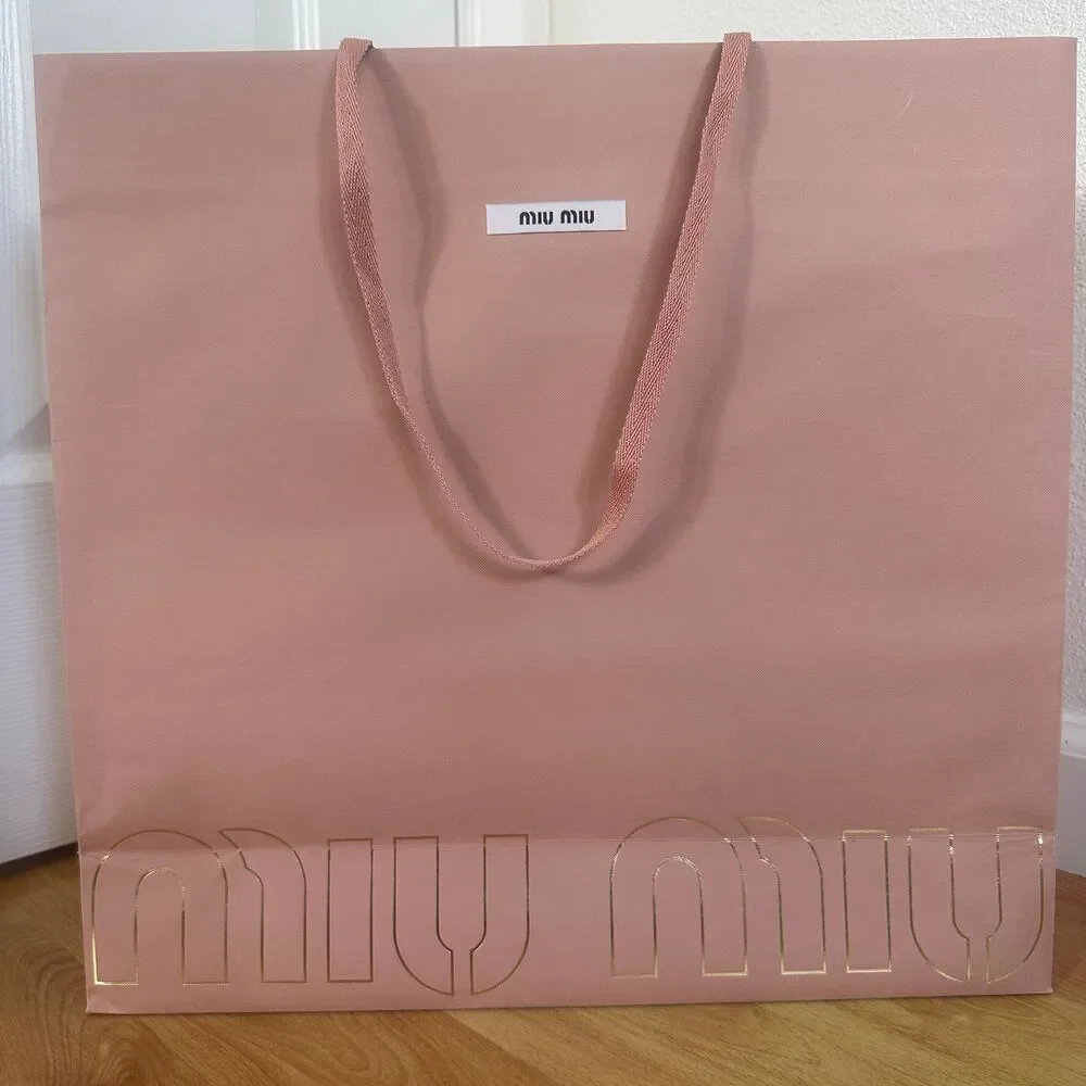 Miu Miu Paper Shopping Bag - pink large, 16.5